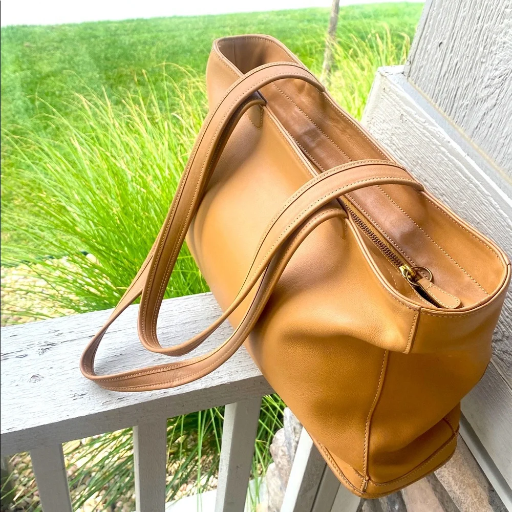 Coach Tan Leather Tote Bag - Picture 2 of 14